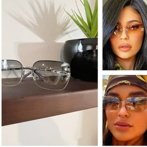 Chanel Vintage Ombré Sunglasses Gray/Silver